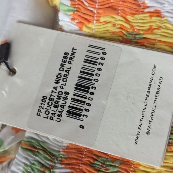 Faithfull The Brand Cutout Spring Loucetta Romantic Cottage Midi Dress NWT Sz S - Picture 14 of 15